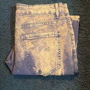 A Purple Acid Wash Unisex Jean Shorts